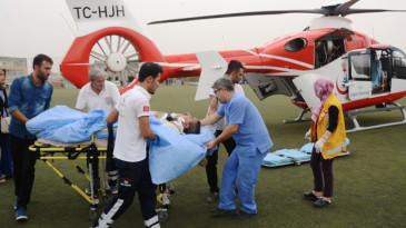 Kriz geçiren hastaya helikopter