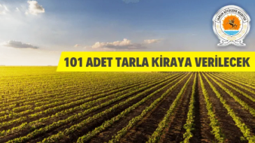 101 adet tarla kiraya verilecek
