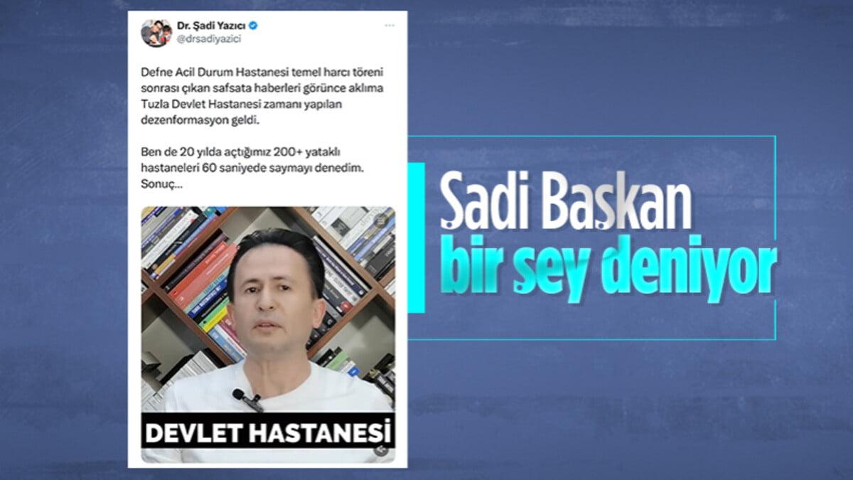 Muhalif kesimin Hatay’ın Defne ilçesinde temeli atılan devlet hastanesine yönelik