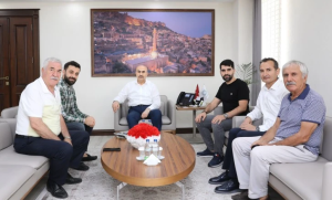 Mardinspor Kulüp Başkanı Rıdvan Aşar ve Başkan Yardımcısı Rıdvan Aktürk,