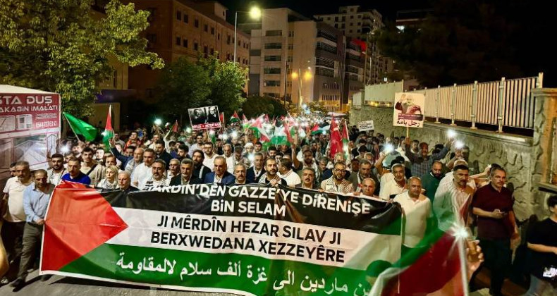 Mardin halkı Gazze için meydanlara indi
