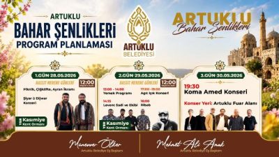 Artuklu Belediyesi tarafından düzenlenecek “Artuklu Bahar Şenlikleri” kapsamında, üç gün