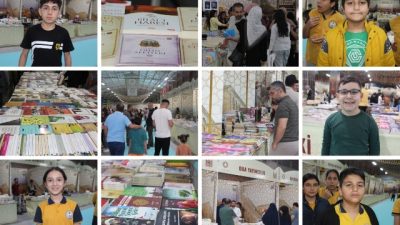 Mardin’de düzenlenen kitap fuarına ilgili gösteren çocuklar, kitap okumanın hem