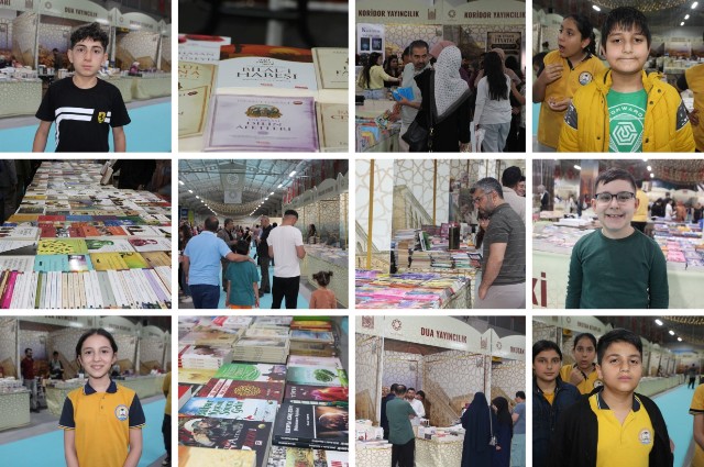 Mardin’de düzenlenen kitap fuarına ilgili gösteren çocuklar, kitap okumanın hem