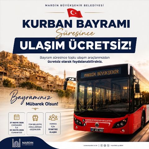 Mardin Büyükşehir Belediyesi, Kurban Bayramı dolayısıyla vatandaşların bayram ziyaretlerini daha
