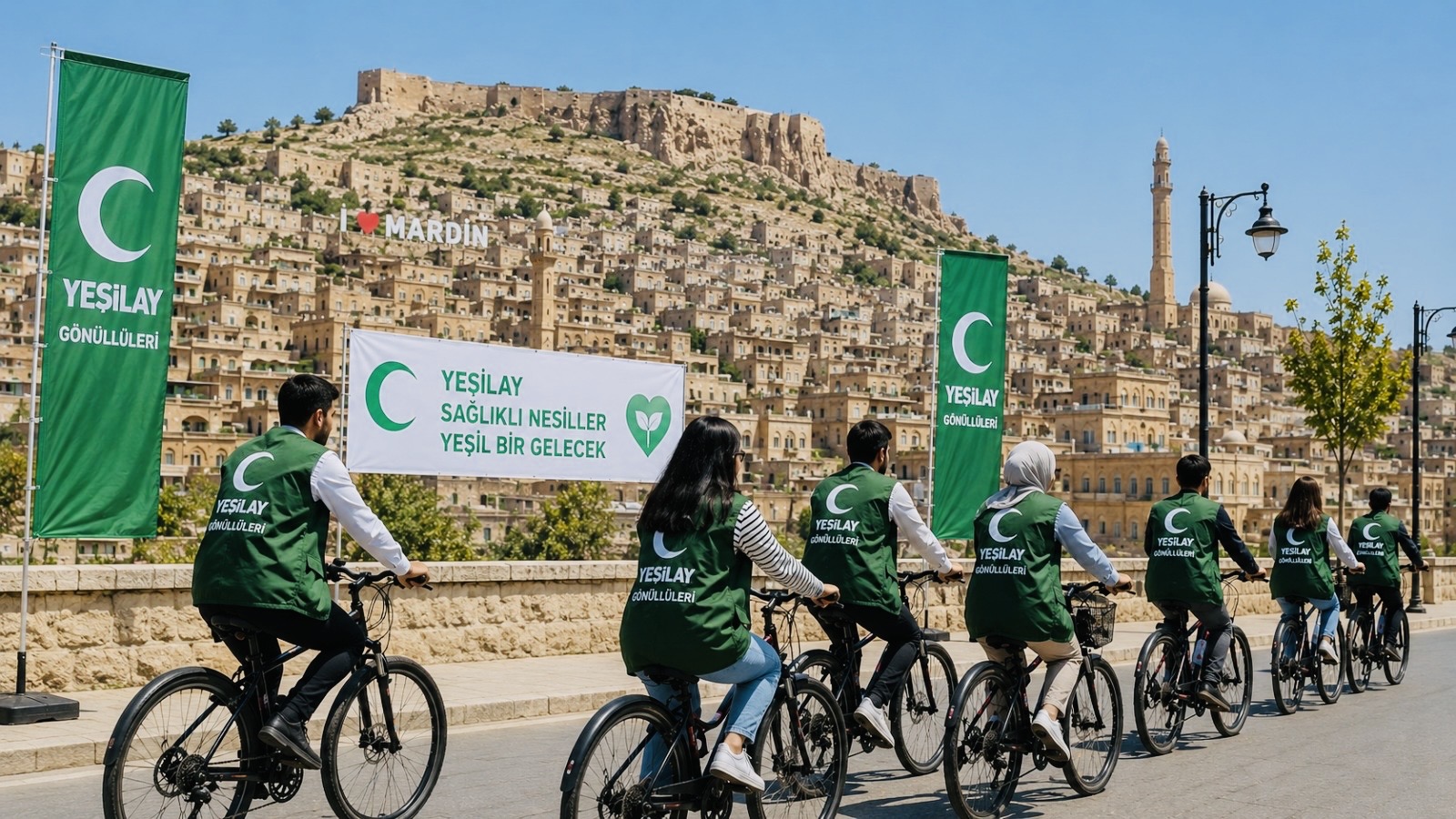 Yeşilay’ın geleneksel hale gelen bisiklet turu, 14 Haziran’da Mardin’de yüzlerce