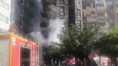 Mardin’in Kızıltepe ilçesinde 8 katlı bir binanın alt katındaki iş