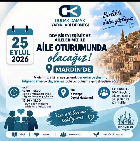 Dudak Damak Yarıkları Derneği (DDY), 25 Eylül 2026 Cuma günü
